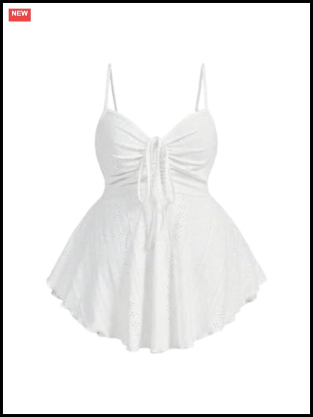 Plus Size Sweetheart Neck Peplum Tank Top Sleeveless Tie Knot Flowy
